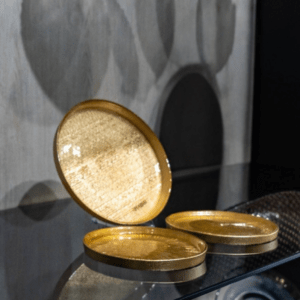 צלחת לעוגה זהב 16.5 ס